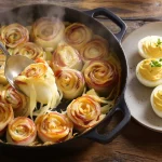 Witlofschotel met een twist: deze variant met gevulde eitjes wil je meteen proeven