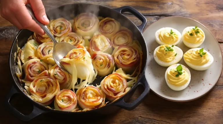 Witlofschotel met een twist: deze variant met gevulde eitjes wil je meteen proeven